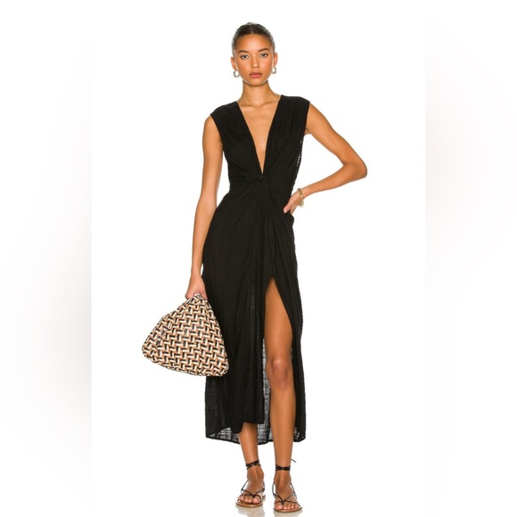 l*space Other - l*space Black Twisted Plunge Maxi Swim Coverup